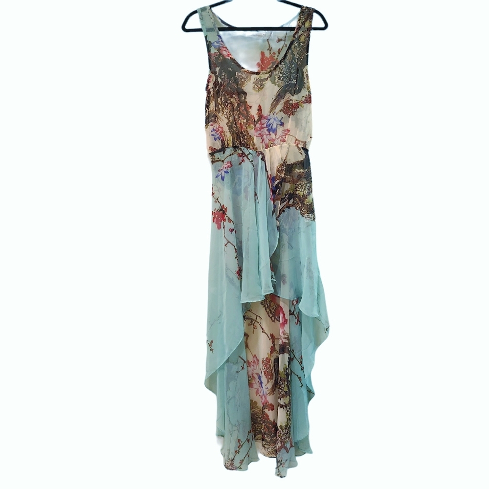 Millau Cherry Blossom Chiffon Flowy Wrap Skirt Dress